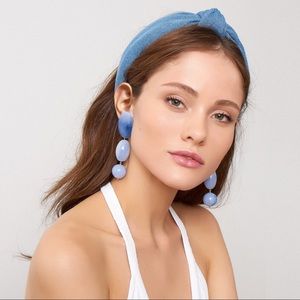 LELE SADOUGHI CHAMBRAY DENIM HEADBAND WITH POUCH